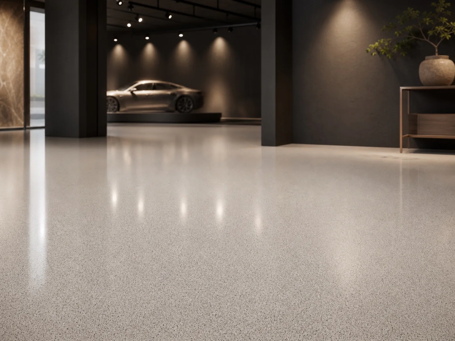 Pardoseală epoxidică într-un showroom